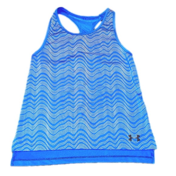 UA Blue & Silver Racerback Tank Top M - Picture 1 of 5